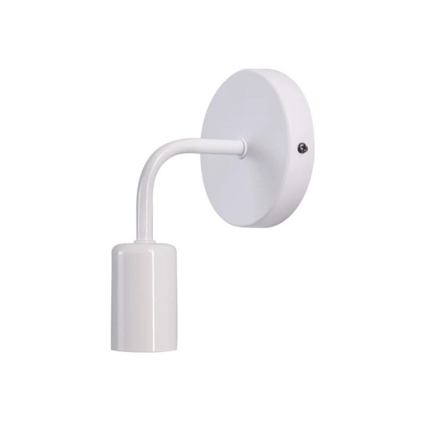 Nástěnná lampa 17 x 10 cm s kovovým držákem pro E27 žárovky, moderní styl pro ložnice a koupelny bílá