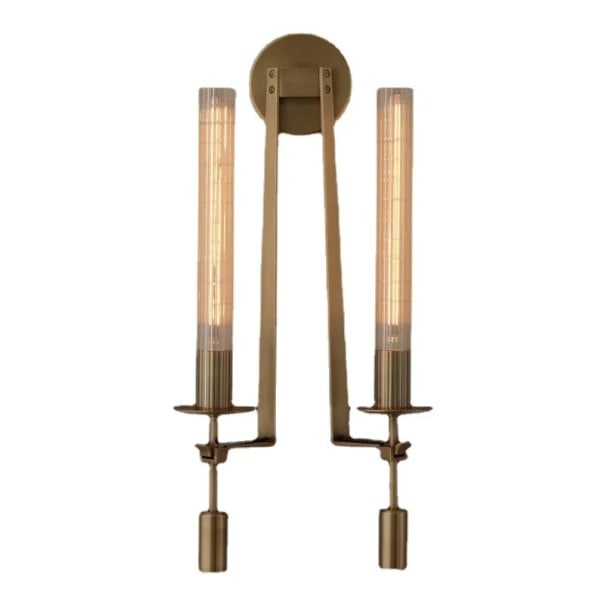 Nástenná lampa v štýle svietnika 68 x 25 cm Kov a sklo Studené biele svetlo E27 90-260 V Zlatá moderná svietidlo do spálne aj obývacej izby 1