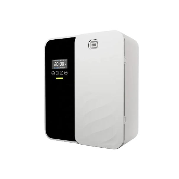 Nástěnný aroma difuzér 500 ml Bezvodý provoz s Bluetooth a dotykovým displejem Bílý Pro velké místnosti EU zástrčka Bez vrtání do zdi 1