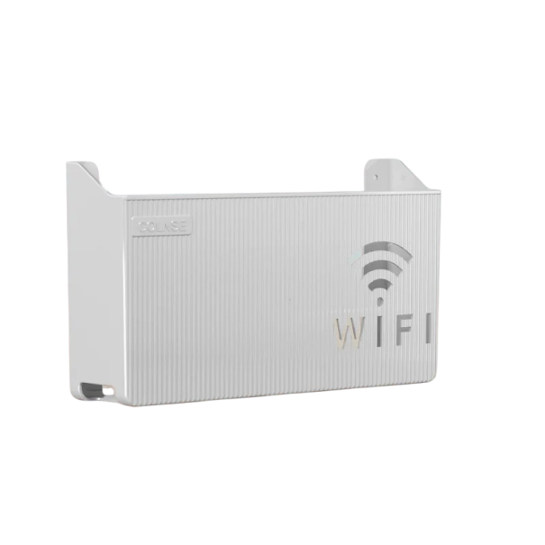 Nástěnný držák na WiFi router 24,5 x 14 x 6 cm Úložný box na modem Organizér na kabely a napájení šedá