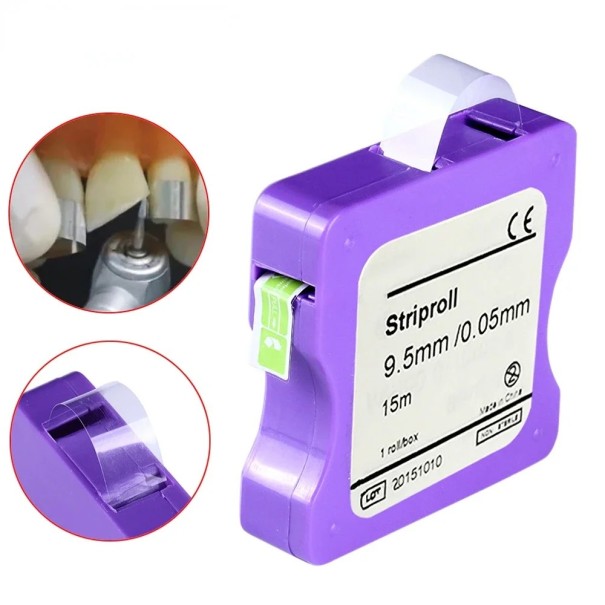 Nastro dentale trasparente 15 m larghezza 9,5 mm spessore 0,05 mm film in poliestere in astuccio di colore viola 1