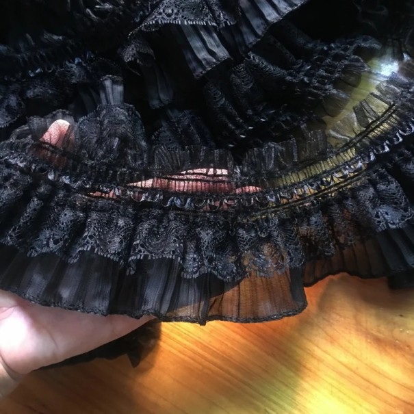 Nastro di pizzo con volant 9 cm x 91 cm Pizzo decorativo in chiffon Nastro con volant per cucire abbigliamento decorazioni addobbi per matrimoni DIY nero