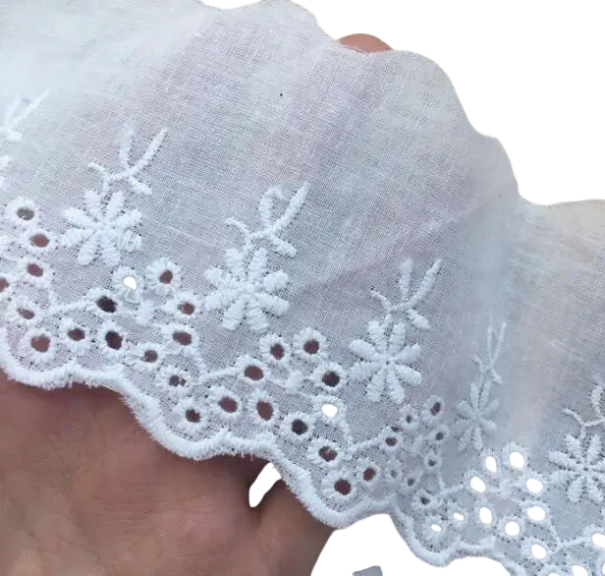 Nastro di pizzo ricamato con motivo floreale 91 cm Larghezza 7 cm Pizzo decorativo in poliestere per cucire decorazioni per abbigliamento 1