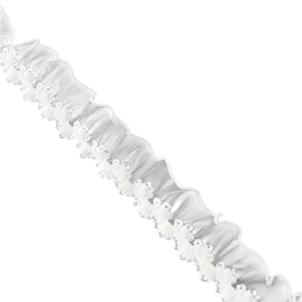 Nastro di ricamo con volantini 1,5 cm lunghezza 9,1 m Nastro decorativo in nylon per volantini Nastro decorativo per cucito ricamo decorazioni e lavori manuali 1