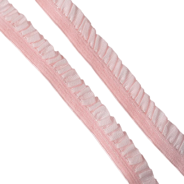 Nastro in pizzo elastico 5 m Larghezza 1,5 cm Pizzo di rifinitura in poliestere per cucire decorazioni per abbigliamento biancheria intima rosa