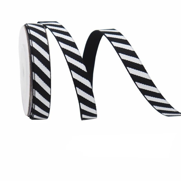 Nastro pruhato 16 mm x 9,1 m Nastro decorativo per regali Creazione creativa Nastro decorativo per imballaggio Lavoro manuale Decorazioni natalizie e festive nero