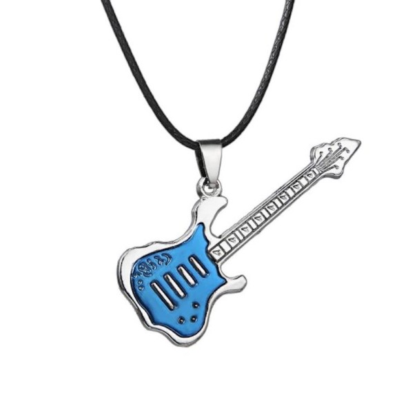 Naszyjnik męski z gitarą niebieski
