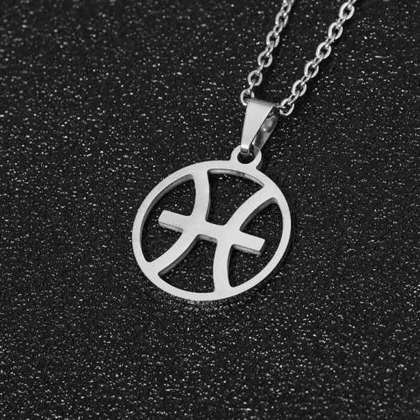 Naszyjnik z zawieszką ze znakiem zodiaku srebrny 6