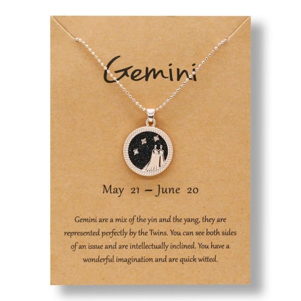 Naszyjnik ze znakiem zodiaku D131 czarny 5