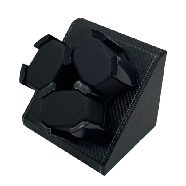 Natahovač hodiniek pre 3 automatické hodinky otočný box 15,3x13x13,3cm MDF PU koža ABS USB napájanie pre uloženie 1