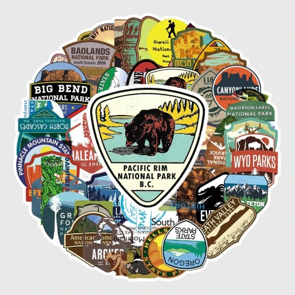 National Park Stickers 50 pcs E328 1