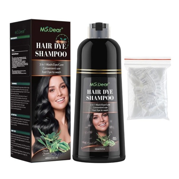 Natural Hair Cover sampon Color Hair Toner Color Nourishing Hair Sampon Hidratáló Hajfesték Sampon 500 ml fekete