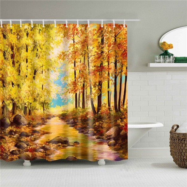 Nature-Themed Shower Curtain A832 M