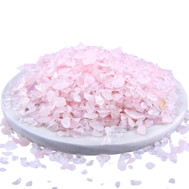 Natürliche rosa Quarzsteine zermahlen 3–5 mm 100 g rosa Dekoration aus Quarz für Basteln, Arrangieren und Sammeln 1