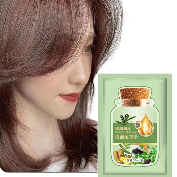 Natürliches pflanzliches Haarfärbeshampoo 5 Minuten Grauabdeckung Ernährung Regeneration Sanfte Formel Pflanzenextrakte Keine Reizung kastanienbraun