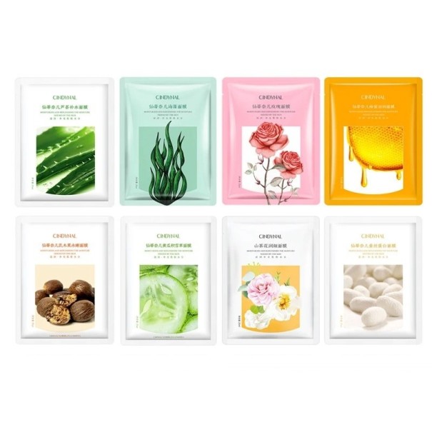 Naturlig ansiktsmask med naturliga extrakt Återfuktande platina ansiktsmask för aknebehandling, oljekontroll och anti-aging Närande ansiktsmask för ren och slät hud 8 st. 3