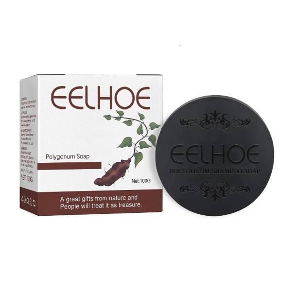 Naturlig Polygonum Solid Shampoo til mørkt hår Økologisk shampoo sæbe Anti hårtab Fugtgivende urtebaseret solid shampoo 100g 1