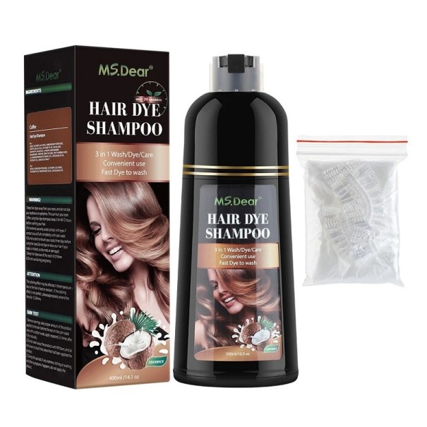 Naturligt hårtäckande schampo Färg hårtoner Färg närande hårschampo Fuktgivande schampo för hårfärgning 500 ml brun
