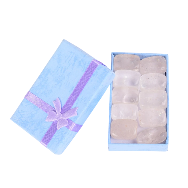 Natuurlijke getrommelde kwarts 10 stuks 8–13 g Decoratieve stenen Mineralen om te verzamelen Cadeauverpakking Halfedelstenen Natuurlijke kristallen 1