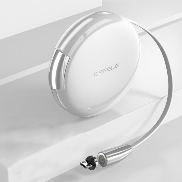 Navíjecí datový magnetický USB kabel bílá 1