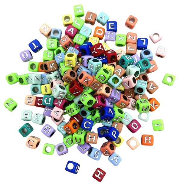 Navlékací korálky písmena 100 ks 8