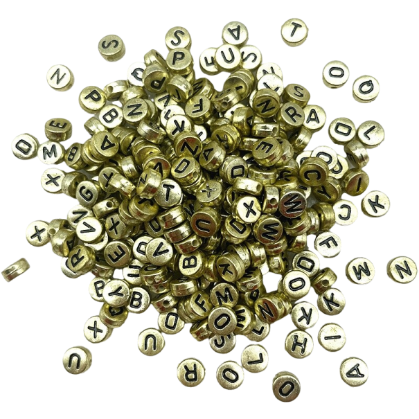 Navlékací korálky s potiskem písmen 100 ks 4