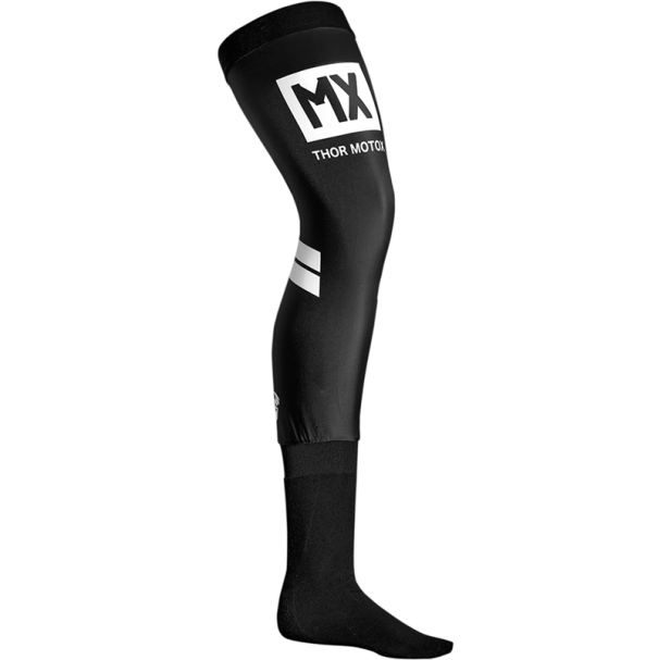 Návleky na nohy pod moto boty 1 pár Vysoký střih nad koleno Polyester a nylon Černé s bílým potiskem Unisex moto oblečení na motokros XL