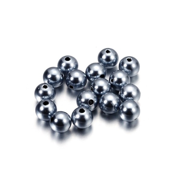Navliekacie korálky 14 mm 20 ks tmavo sivá