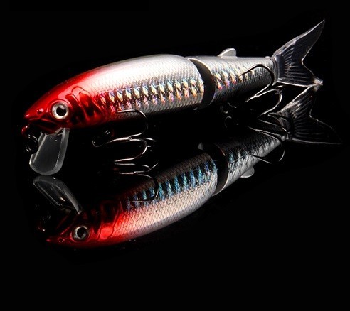 Návnada s 3D rybími oči J3213 červeno-strieborná