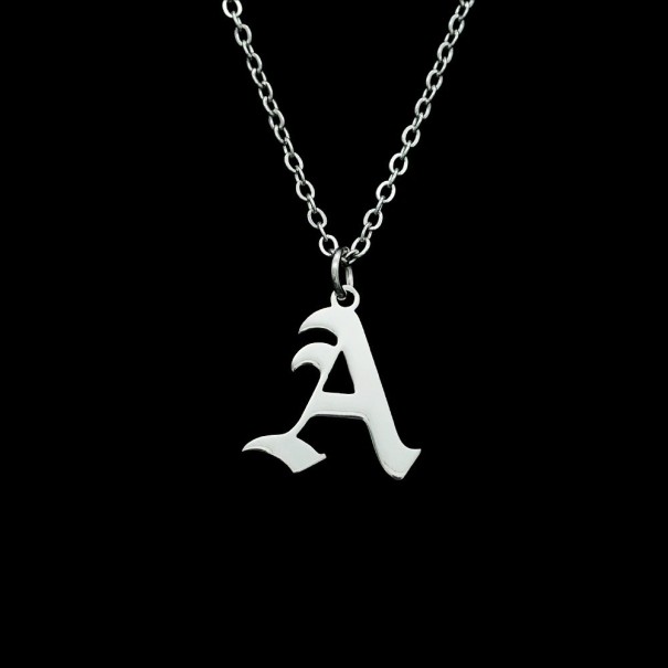 Necklace with Alphabet Letter D315 silver F