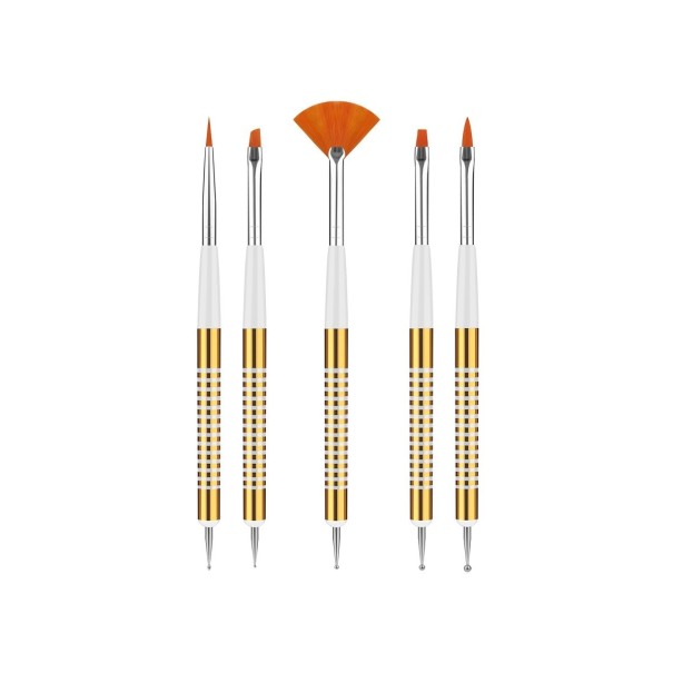 Neglekunst pen med pensel, 5 stk. 1