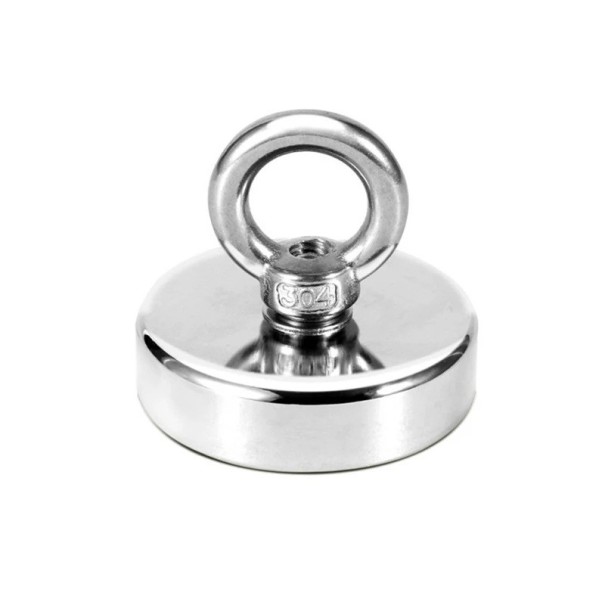 Neodymium Magnet with Eye 9 kg 20 mm Strong Magnetic Grip Magnet for Magnet Fishing Sturdy Suspended Magnet Durable Construction Small but Strong Attachment 1
