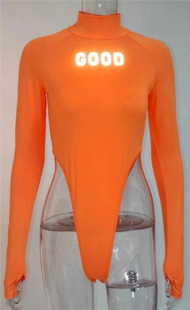 Neon-Body für Damen orange L