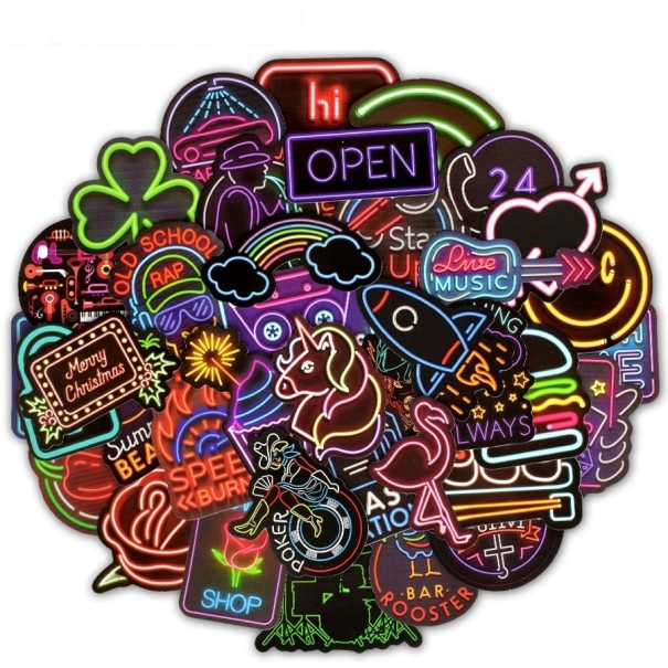 Neon Stickers 50 pcs E89 1