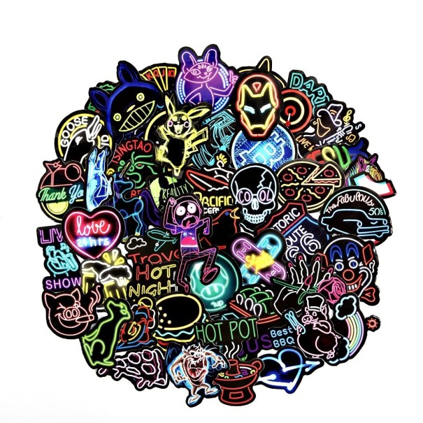 Neon Stickers 50 pcs 1