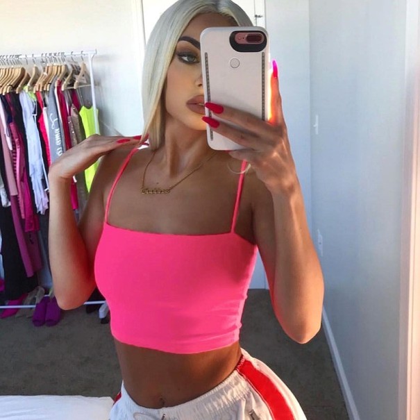 Neon-Tanktop für Damen rosa XS