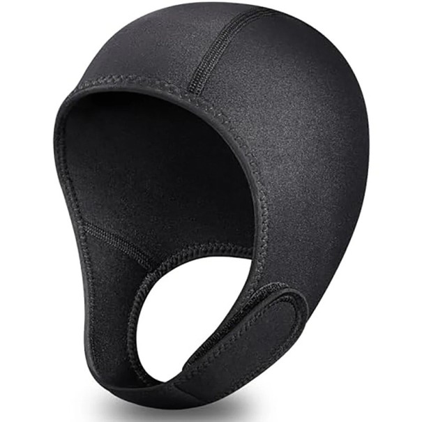 Neopren-Tauchhaube mit Klettverschluss unter dem Kinn 24 x 60 cm Dicke 3 mm Neopren Schwarz Für Tauchen Schnorcheln und Surfen
