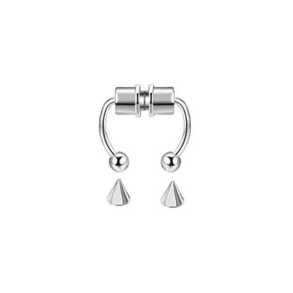 Neppe hoefijzerneuspiercing zilver