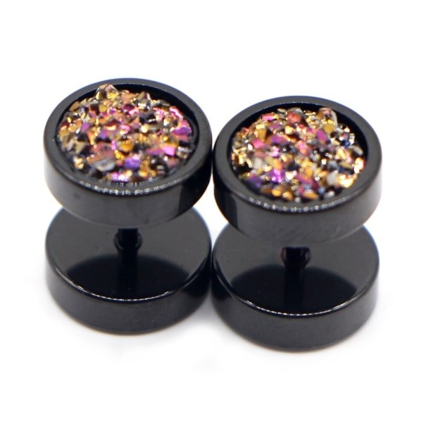 Neppe plugs met kristallen zwart 2