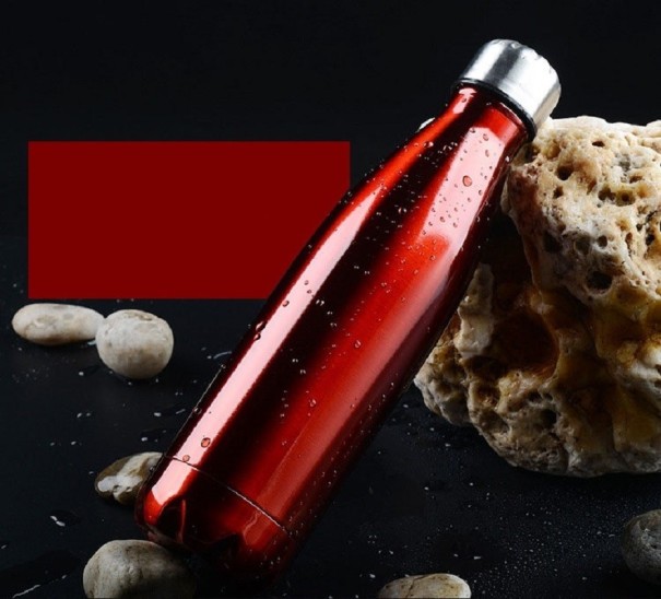 Nerezová cestovní lahev tmavě červená S