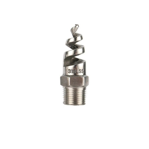 Nerezová spirálová tryska 3/8" 16,2 mm 316L s vnějším závitem proti ucpání široký rozstřik pro zavlažování 1