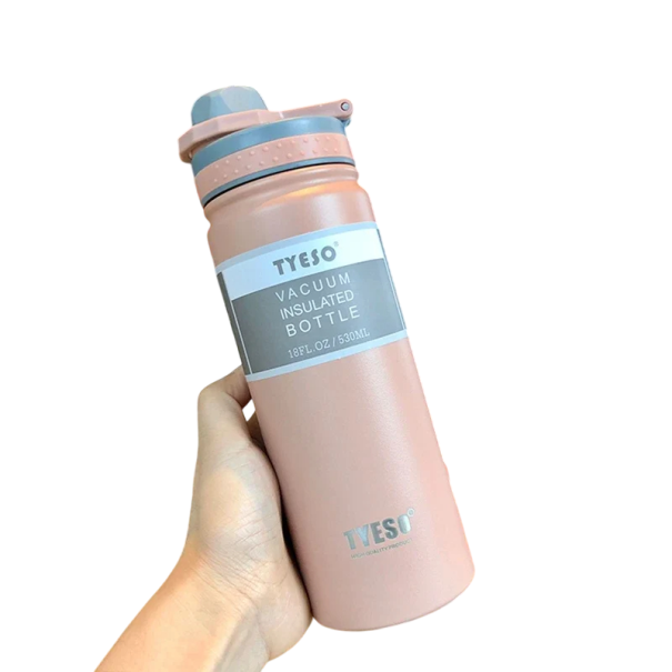 Nerezová termoska 750 ml Dvoustěnná vakuová izolace Odolná termo láhev na horké i studené nápoje Cestovní termoska s nepropustným víčkem Ergonomický design růžová