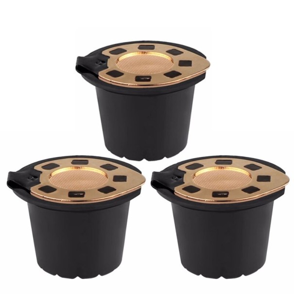 Nespresso kaffemaskin kapslar för påfyllning 3 st. guld