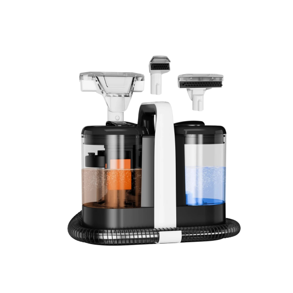 Nettoyeur à main pour tissus d'ameublement et tapis 750 W 3 en 1 Pulvérisation Brosse et Aspiration 15000 Pa Nettoyeur portable de sièges Réservoir 1,5 l + 0,85 l 220 V Prise EU 1