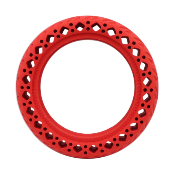 Neumático de goma de 8,5 pulgadas con orificios de amortiguación contra impactos Repuesto para patinete eléctrico Xiaomi Mijia M365 Pro rojo