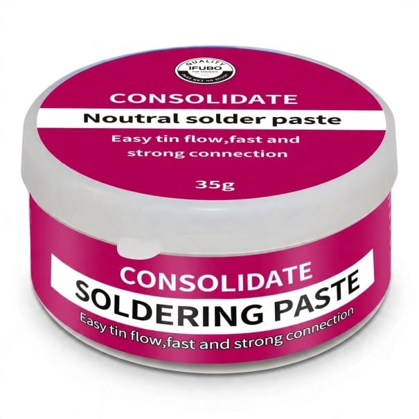 Neutral loddepasta 35 g Uden behov for rengøring Dåse 2,5 x 5,5 cm Til rustfrit stål, kobber og aluminium Rosa Til reparation af elektronik 1