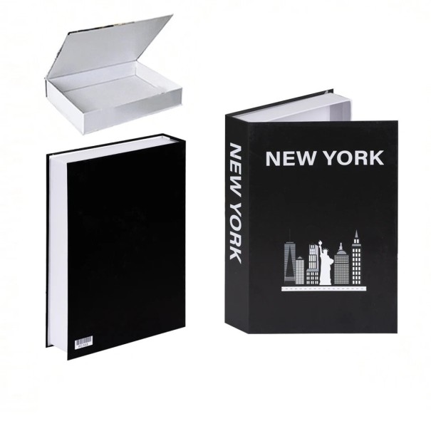 New York Fake Book with Storage Decorative Openable Book Black with New York Motif and Statue of Liberty 1