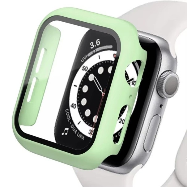 Nezastavitelná ochrana pro Apple Watch 41 mm, 360° tvrzené sklo a ochranný rámeček pro Series 7, 8, 9, nárazuvzdorný kryt mátově zelená