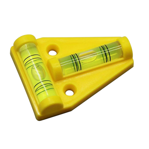Nivel de burbuja para autocaravanas Dispositivo de nivelación externo Accesorio de medición estable Equipamiento de camping Nivelación de caravanas 58x43x33x18mm amarillo