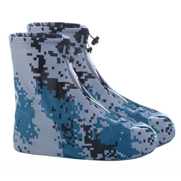 Nível de silicone impermeável para calçado Material resistente Superfície antiderrapante Fecho com zíper Reutilizável Proteção camuflado M